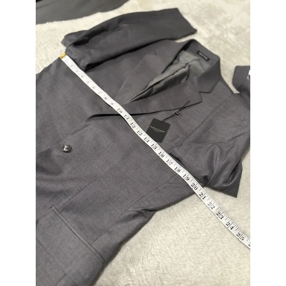 New Pronto Uomo Mens 2 Button Sport Blazer Gray‎ Jacket Size 40L